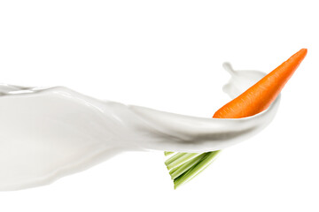 Milk Splash With Fresh Carrot