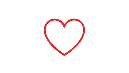 Red heart shape outline symbol icon love heart shape graphic design element transparent background