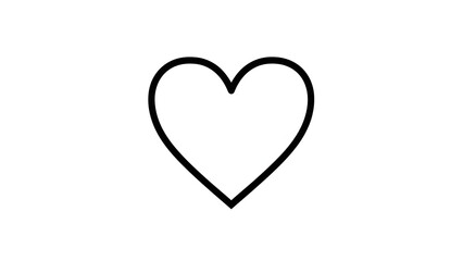 Simple black heart shape symbol icon graphic element design transparent background