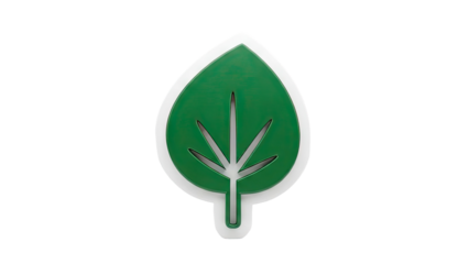 Green leaf logo with white outline