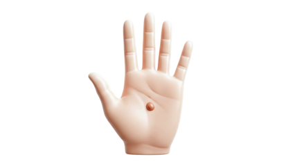 Human Hand with a Small Brown Spot on Palm