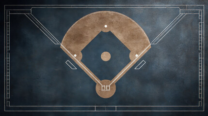 Baseball field baseball diamond sports layout stadium blueprint ballpark plan top view chalk line infield dirt home plate outfield grass baseball field baseball diamond sports layout stadium