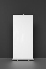 Large blank white poster board on stand