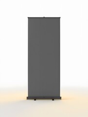 Large gray projection screen on a stand