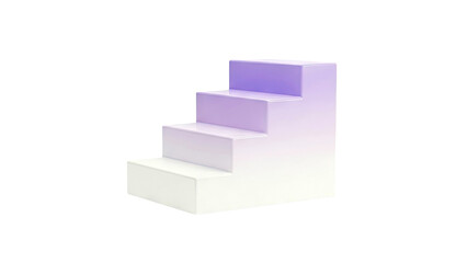 Four-step gradient stairs with white and purple hues