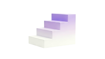 Four-step gradient stairs with white and purple hues