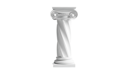 White Ionic Column with Twisted Shaft