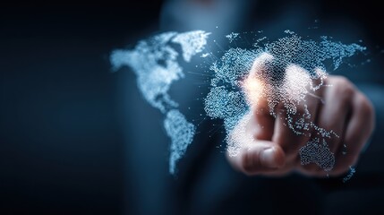 Touching world map digital interface