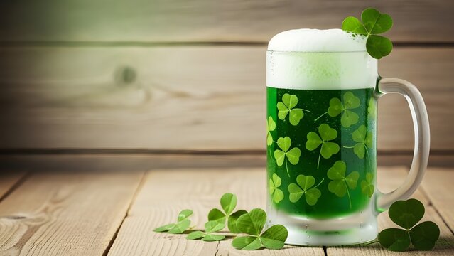 St patricks day beer a green pint of celebration on st patrick's day - Powered by Adobe