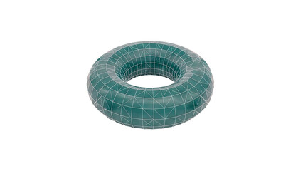 Green Torus with Grid Overlay