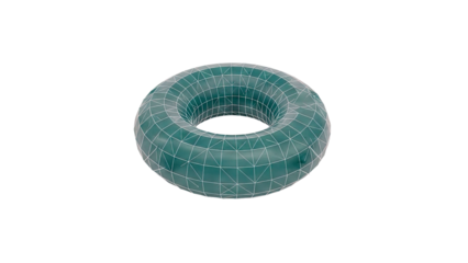 Green Torus with Grid Overlay