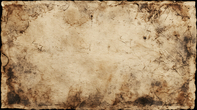 Grunge paper texture with dark burnt edges and stains
