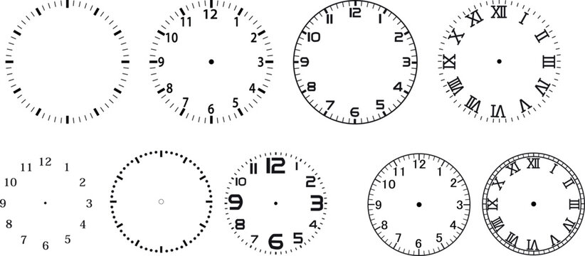 Clock Face Templates With Numbers and Markers Keywords: clock face, clock dial, time, numbers