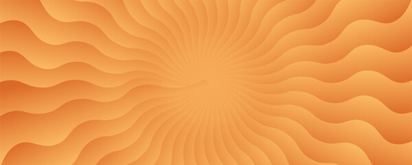 Funky Abstract Sun Summer Pattern. Vector Red and Yellow Gradient Background. Bright Groovy Sunrise Illustration. Wave Rays of Summer Sun