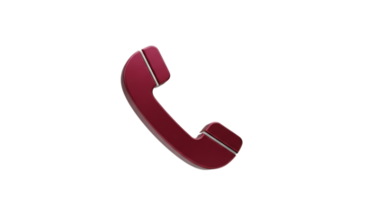 A red telephone receiver isolated on transparent background