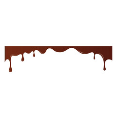 A graphic illustration of melted chocolate or brown syrup dripping down from a horizontal line, creating a sweet and delicious border effect.