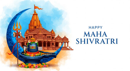 Lord Shiva Linga, Indian God of Hindu for Maha Shivratri festival of India