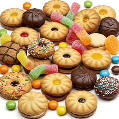 Sweet Temptation: A colorful array of assorted biscuits & candies.