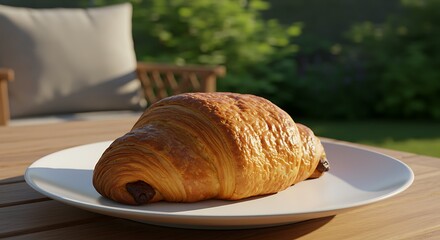 Golden Croissant: Warm Sunlight, Simple Joys.