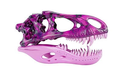 Pink Dinosaur Skull with Swirl Pattern