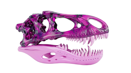 Pink Dinosaur Skull with Swirl Pattern