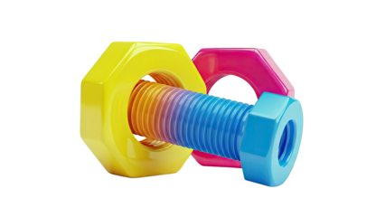 Colorful Bolt and Nuts Set