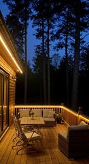 Twilight Deck: Golden Lights, Whispering Pines