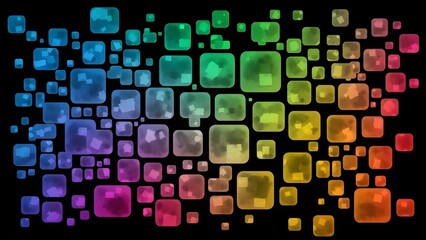 Colorful abstract geometric mosaic background with vibrant neon squares and digital texture for modern design