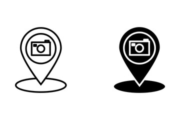 icon, vector, design, travel, map, digital, black, creative, camera, flat, modern, photography, photo, photographer, tourism, gps, navigation, tourist, minimalistic, pin, pointer, visual, minimal, geo