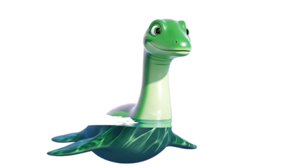 Animated Green Loch Ness Monster in Water