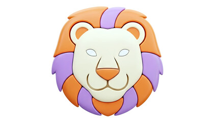 Colorful 3D Lion Head Puzzle Piece
