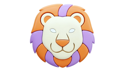 Colorful 3D Lion Head Puzzle Piece