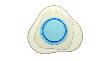 Abstract blob shape with blue circular detail