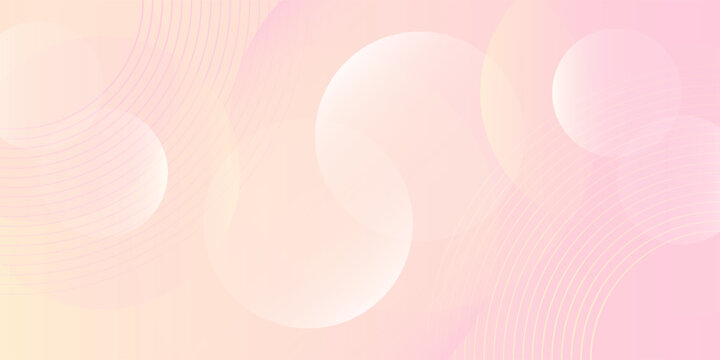 Abstract pink and yellow pastel background with circles. Minimalist banner design beautiful color. Vector illustration. EPS 10