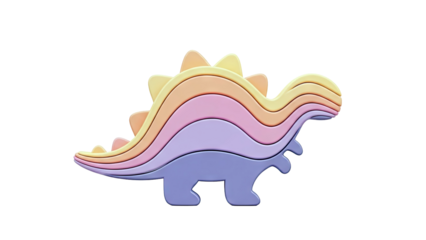 Layered Dinosaur Silhouette in Pastel Colors