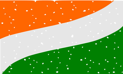 Indian flag colors abstract wavy background with white texture, saffron and green tricolor wave for Republic Day and Independence Day celebration, patriotic textured backdrop for greeting cards