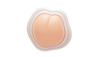 Abstract 3D peach shape with layered shadows