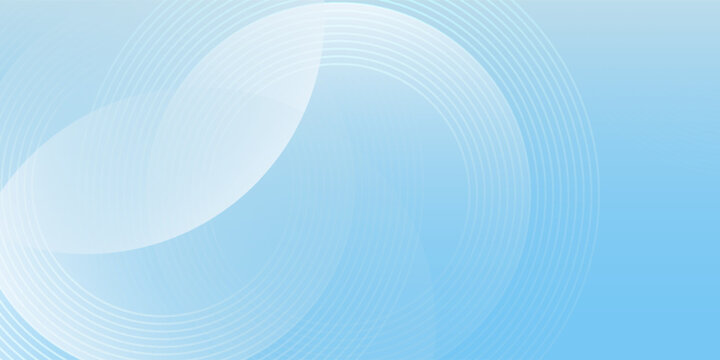 Abstract minimalist banner on blue background. Paste bluel colorful white gradations. Circle futuristic effect style. Simple arts design