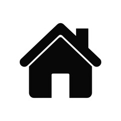 Minimal House Home Icon Silhouette Isolated on White Background