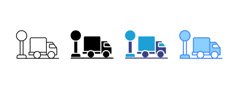 Parking Area icon set multiple style collection