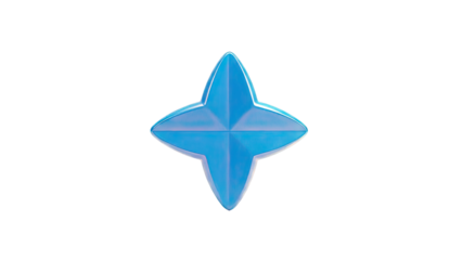 Blue Geometric Star Shape on White Background