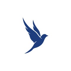 Obraz premium Minimal Flying Bird Logo Vector