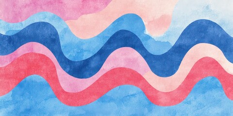 Pastel Wavy Layers of Pink Blue and White Gradient Texture Abstract Background