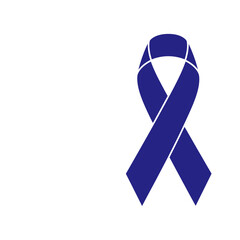A blue awareness ribbon, a symbol of support and solidarity for various causes, displayed on a clean white background.