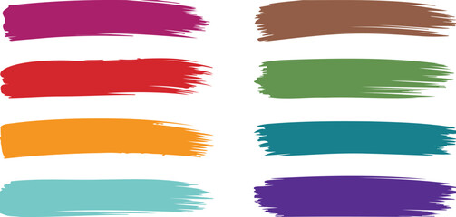 Obraz premium Set of Grunge Brush Strokes, Flat Paint Brush Thin Full Background High Detail Abstract Vector Background Set