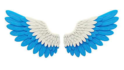Obraz premium Blue and White Angel Wings