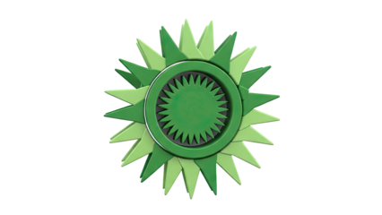 Green Geometric Starburst Emblem