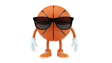 Cool Basketball Character with Sunglasses and Sneakers