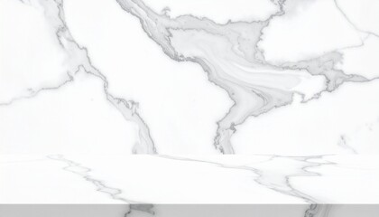 Obraz premium White marble surface with flowing gray veining, evoking elegance and timeless architectural beauty.