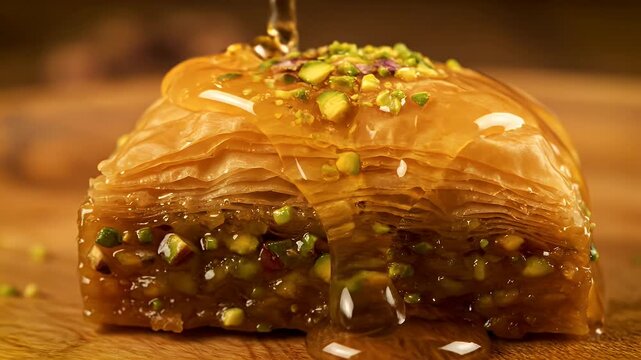 Macro Baklava with Honey Syrup Drizzle